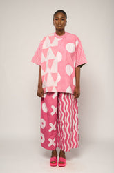 Pink and White Culottes